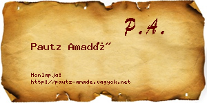 Pautz Amadé névjegykártya